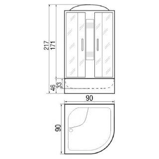 Душевая кабина RIVER LENA 90/46 МТ