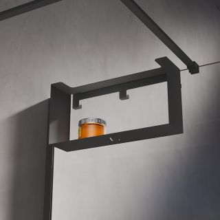 Полка для душевого ограждения Loft, 400x200x120, чёрный матовый