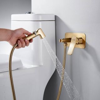 Гигиенический душ со смесителем Shevanik S9905G золотой сатин