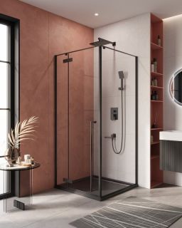 Душевой уголок CEZARES LINER-A-1-90-C-NERO-L левый