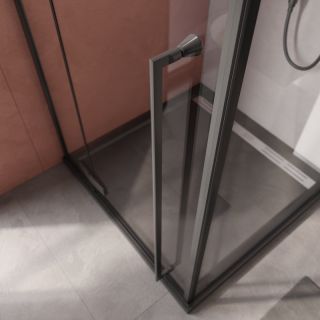 Душевой уголок CEZARES LINER-A-1-90-C-NERO-L левый