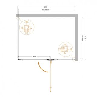 Душевой уголок CEZARES LINER-AH-1-120/90-C-Cr-R правый