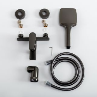 Смеситель для ванны и душа CEZARES LINER-VD-GM оружейная сталь