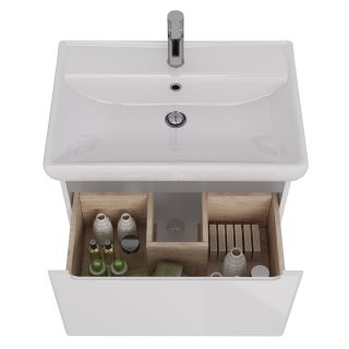 Тумба под раковину Lemark Buno mini LM05BM70T 70 см белый глянец