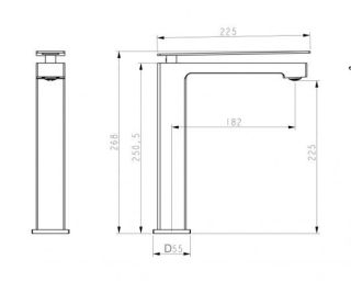 Смеситель для раковины Boheme Q 142-CRB.2 хром/чёрный