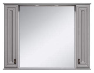 Зеркальный шкаф с подсветкой Misty Лувр 105см серый