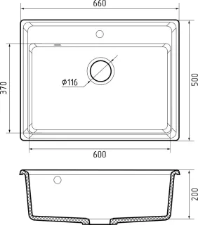 Мойка кухонная GranFest LEVEL LV-660 серый