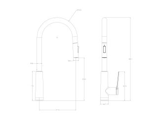 Смеситель для кухни Wonzon & Woghand WW-A20782-BG с выдвижным изливом брашированное золото