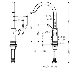 Смеситель для раковины Hansgrohe Talis 32080000 хром