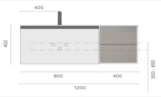 Тумба под раковину Armadi Art Quatro 790-M6-120-L-A 120 см серый/антрацит