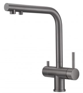 Смеситель для кухни Milacio Ultra MCU.559.GM под фильтр с краном для питьевой воды воронёная сталь