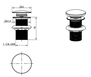 Донный клапан Boheme Medici 612-BRB бронза брашированная