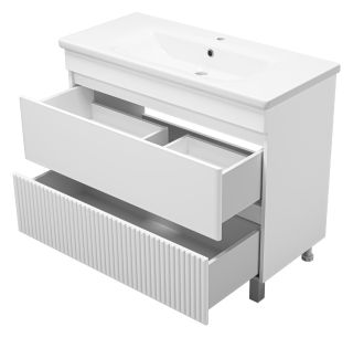 Напольная тумба под раковину Misty Мира 100см белый