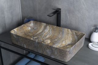 Раковина Gid Mnc396T 54475 накладная под камень глянцевая 60x34x11