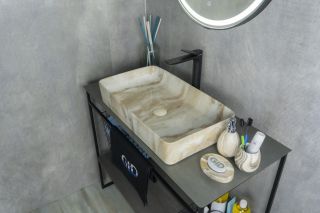 Раковина Gid Mnc596 54457 накладная под камень глянцевая 60x34x11