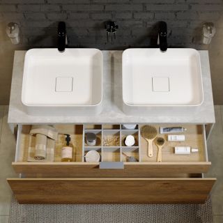 Подвесная тумба под раковину Aqwella Mobi MOB0112BS+MOB0712DB 120 см