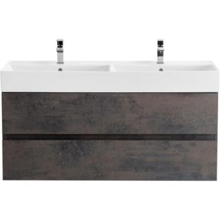 База под раковину Cezares подвесная, под раковину с двумя чашами, с двумя выкатными ящиками, Ossido, 1200x460x500, MOLVENO 46-120-2C-SO-2-OSS