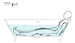 Ванна из искусственного камня Salini Mona S-Stone 102921MRF 180x80см RAL полностью