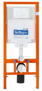 Комплект 3 в 1 BelBagno BB3105CHR/SC/BB002-80/BB014-SR-BIANCO унитаз подвесной с сиденьем UNO BB3105CHR/SC система инсталляции для унитазов BB002-80 с кнопкой смыва BB014-SR-BIANCO