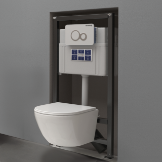 SET Инсталляция Sava Fix Slim+клавиша смыва TWIN белый глянец