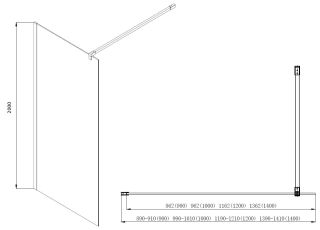 Душевая перегородка Aquatek Walk in AQ WIW 14020CH 140см хром