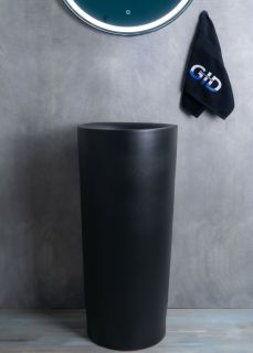 Раковина Gid Nb130bg 81110 накладная черная графит 40x40x85