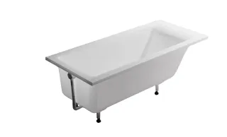 Ванна из искусственного камня Astra-Form Нейт 01010041+08010053 170x70 см с щелевым переливом донный клапан белый глянец