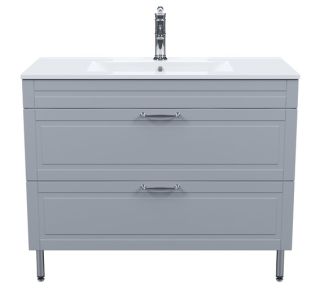 Напольная тумба с раковиной IDDIS Oxford OXF10L1i95K 100см светло-серый