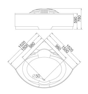 Акриловая ванна Gemy G9082 K 152x152x78