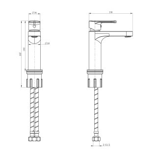 Смеситель для раковины Wonzon & Woghand WW-H1032-BG брашированное золото