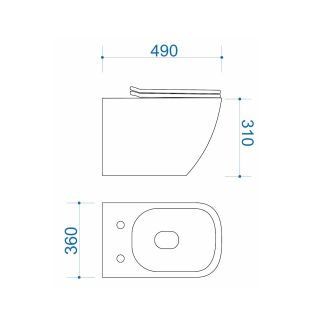 Унитаз подвесной Maretti Elena безободковый с микролифтом, EA10PBM88-844, белый