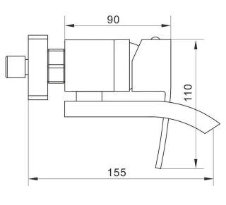 Смеситель для ванны Rose R1552T пепельный