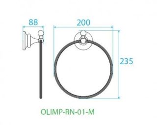 Полотенцедержатель кольцо, золото Cezares OLIMP-RN-03/24-M