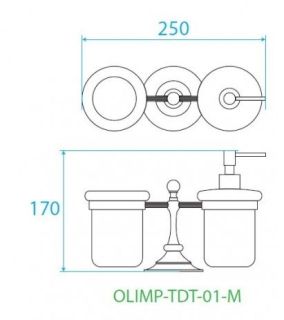 Стакан и диспенсер настольные, золото Cezares OLIMP-TDT-03/24-M
