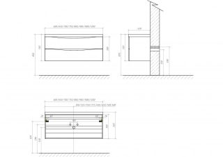 Тумба под раковину BelBagno подвесная 80x53см Crema Opaco MARINO-800-2C-SO-CO-P