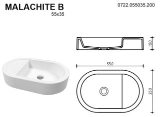 Раковина Whitecross Malachite B 0722.055035.200 55см белый матовый