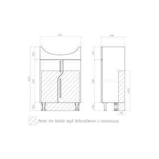 Тумба под раковину напольная Vigo Turin 225 55 см белый