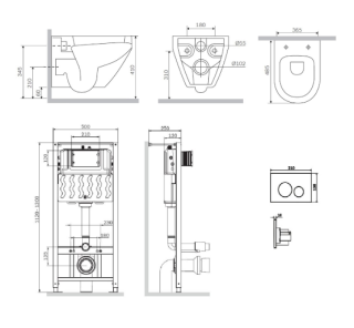 Унитаз с инсталляцией  AM.PM SPIRIT V2.0 IS49051.701700