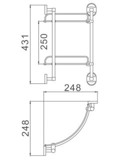 Полка стеклянная угловая Haiba HB1907-2 хром