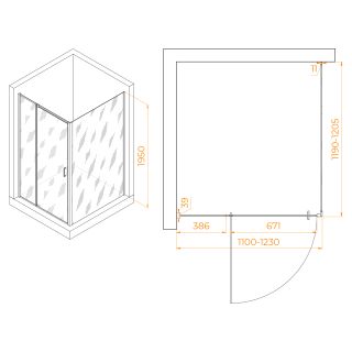 Душевой уголок RGW PA-078 (RGW PA-008 + Z-050-2) 350807811-11 110x120см хром