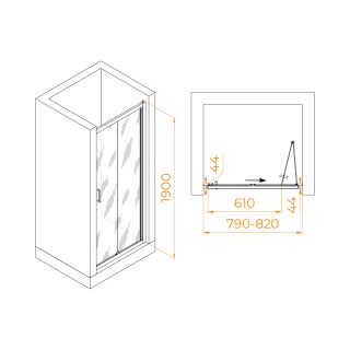 Душевая дверь RGW PA-21B 06082108-14 80см чёрный