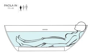 Ванна из искусственного камня Salini Paola In S-Sense 101612GRH 172x82см RAL снаружи