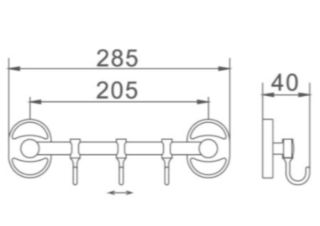 Полотенцедержатель РМС A5023 с крючками хром
