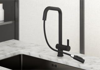 Смеситель для кухни Granula Kitchen Space 7273, ЧЕРНЫЙ МАТОВЫЙ