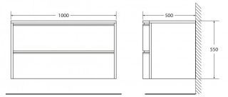 Тумба под раковину BelBagno подвесная 100x55см Menta Opaco Prospero BB1000DVC/MO