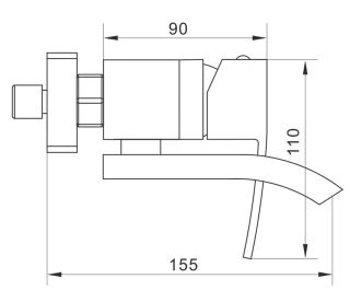 Смеситель для ванны Rose R1552F белый/хром