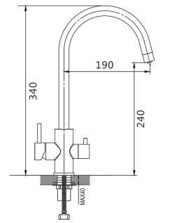 Смеситель для кухни Shevanik S128G с подключением фильтра золотой сатин