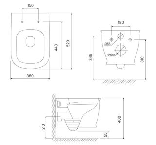 Подвесной унитаз IDDIS Oxford OXFRDSEi25 безободковый белый