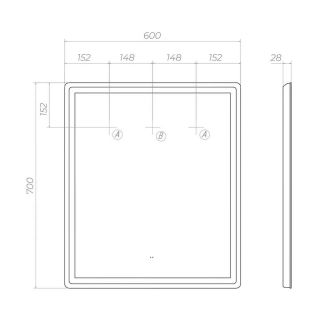 Зеркало с подсветкой Vigo Geometry Classic 072 60 см