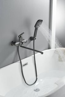 Смеситель для ванны Shevanik S8522T оружейная сталь